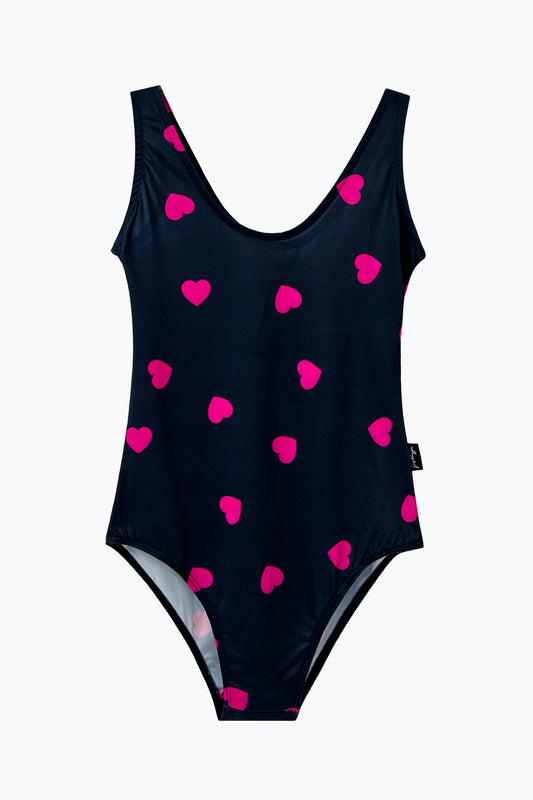 HYPE WOMENS BLACK SCATTER HEART SWIMSUIT