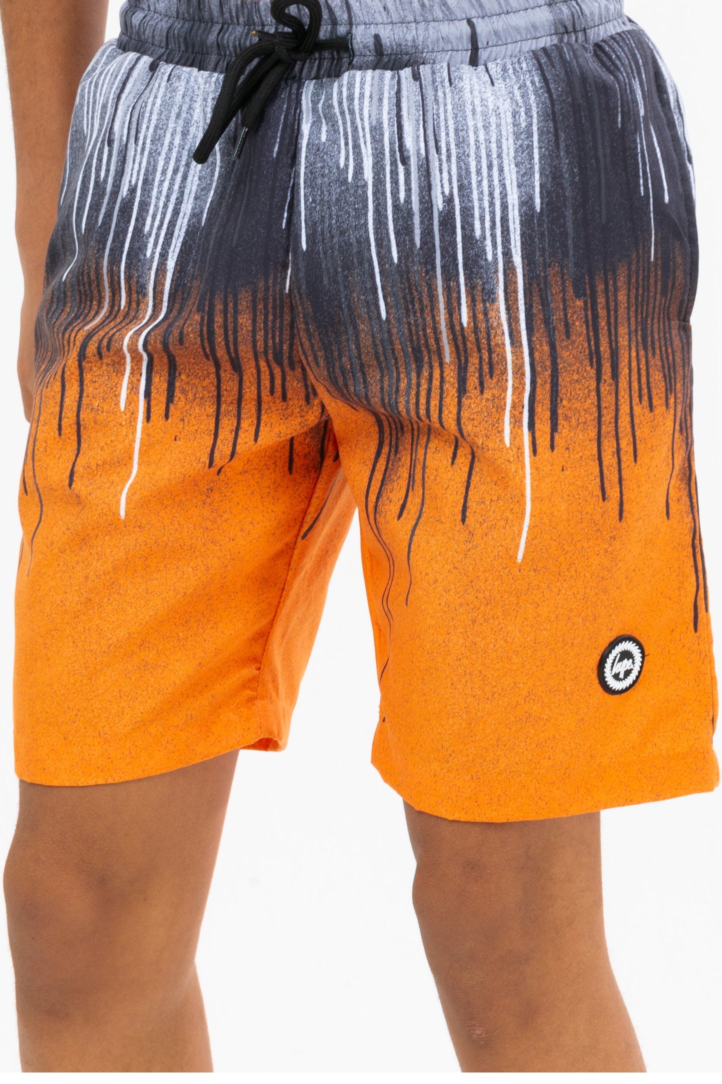HYPE BOYS ORANGE DRIPS CREST SWIM SHORTS
