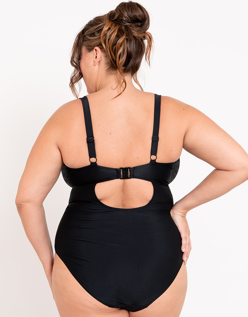 Adella Calypso Plunge Control Swimsuit Black