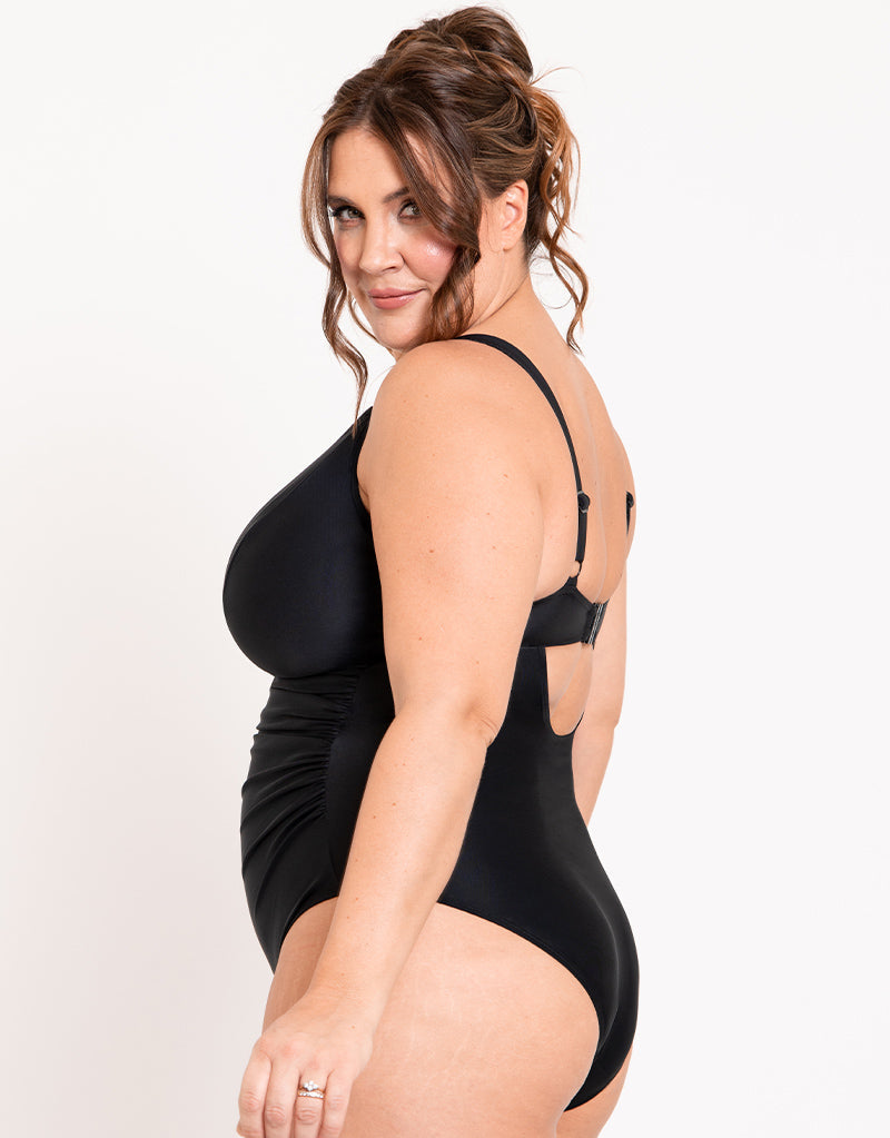 Adella Calypso Plunge Control Swimsuit Black