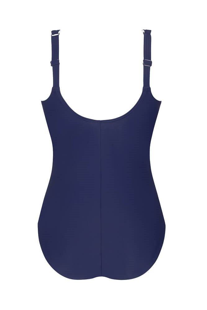 Amoena Infinity Pool Half Bodice Swimsuit - Deep Blue/Star White
