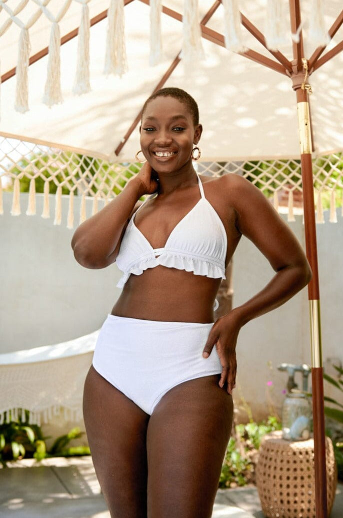 Ava Ruffle Triangle Recycled Swim Top