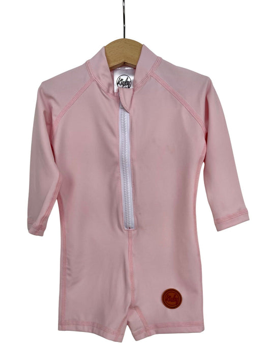 Kicky Swim - One Piece Rashguard Suit | Baby Pink