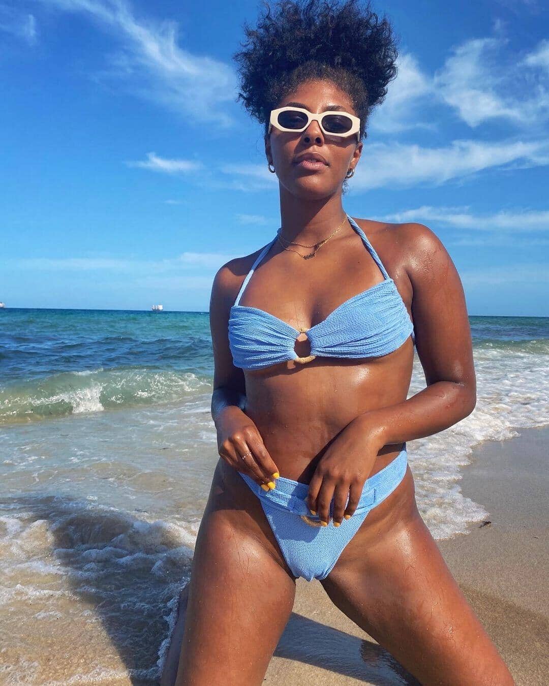 Blue Allium Bikini Top