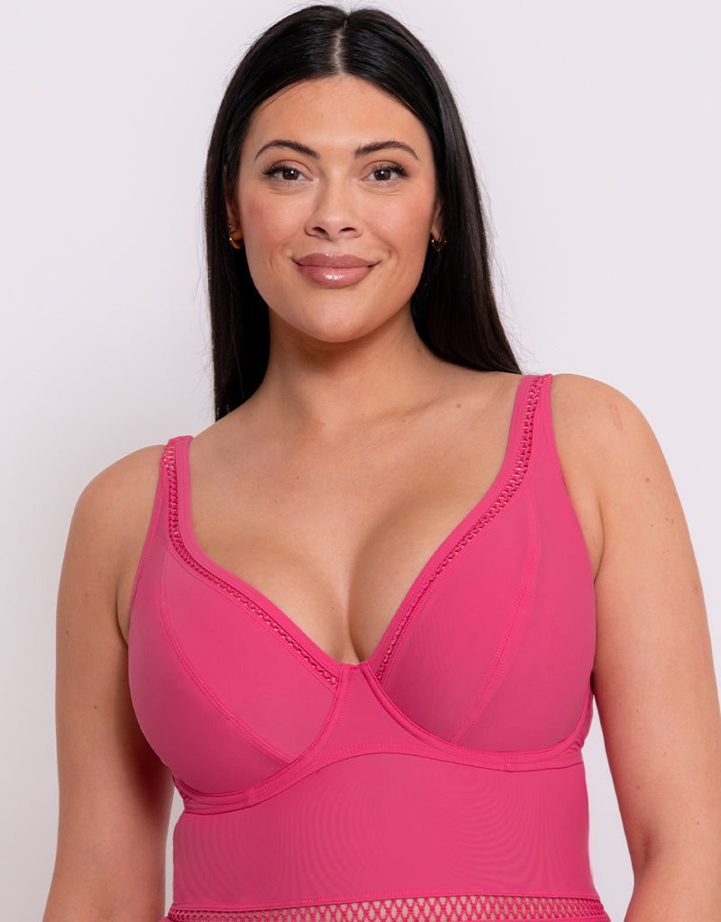 Curvy Kate First Class Plunge Swimsuit Pink