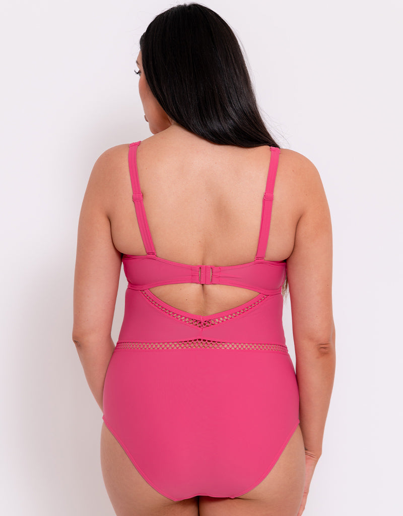 Curvy Kate First Class Plunge Swimsuit Pink