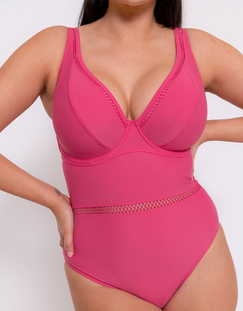 Curvy Kate First Class Plunge Swimsuit Pink