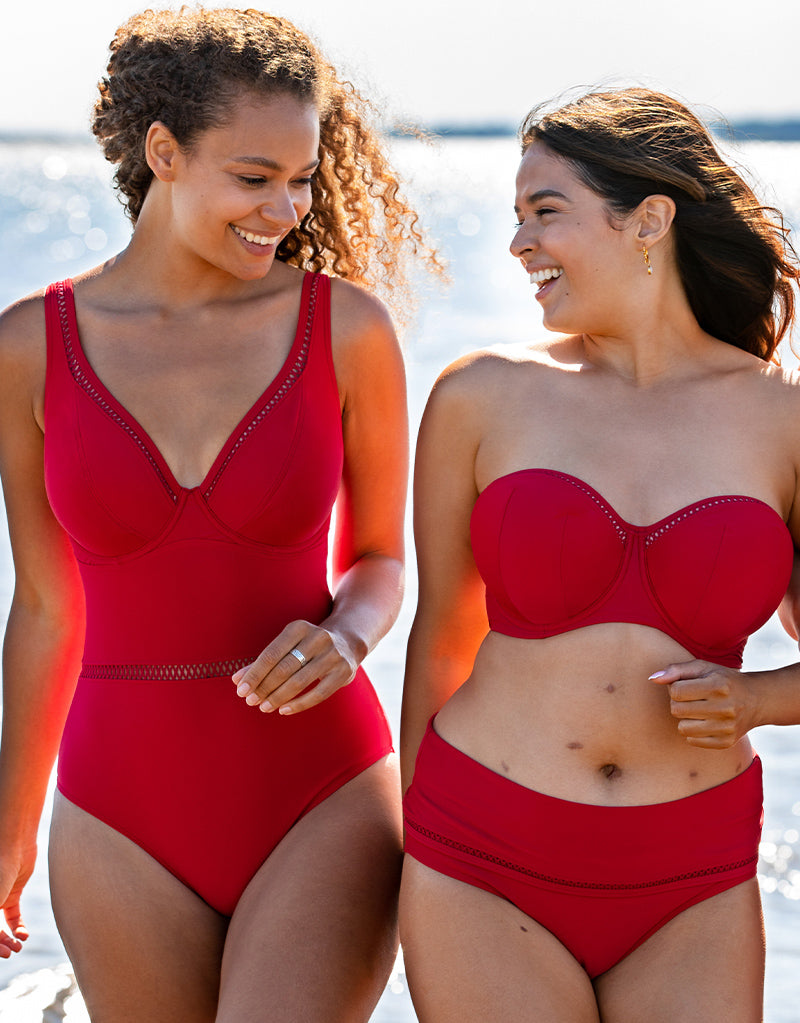 Curvy Kate First Class Plunge Swimsuit Red