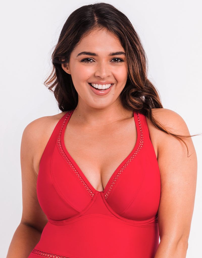 Curvy Kate First Class Plunge Swimsuit Red