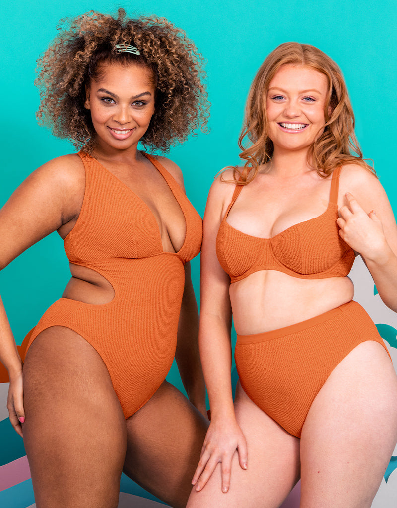 Curvy Kate Holiday Crush Non Wired Plunge Swimsuit Rust