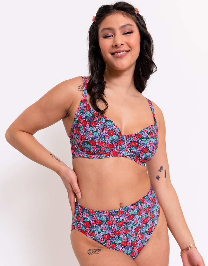 Curvy Kate Kitsch Kate Balcony Bikini Top Floral Print