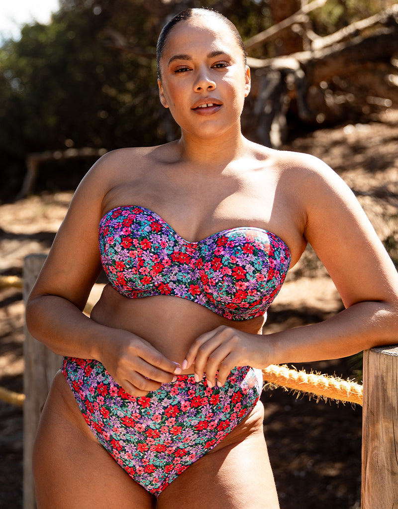 Curvy Kate Kitsch Kate Bandeau Bikini Top Floral Print