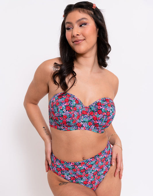 Curvy Kate Kitsch Kate Bandeau Bikini Top Floral Print