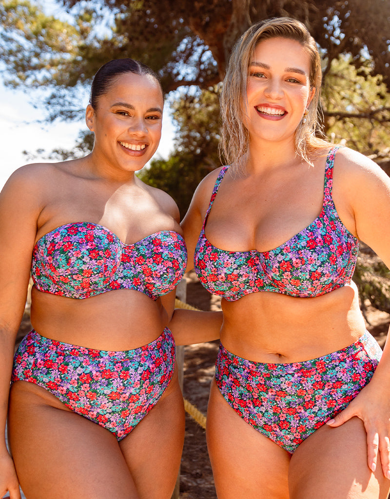 Curvy Kate Kitsch Kate Bandeau Bikini Top Floral Print