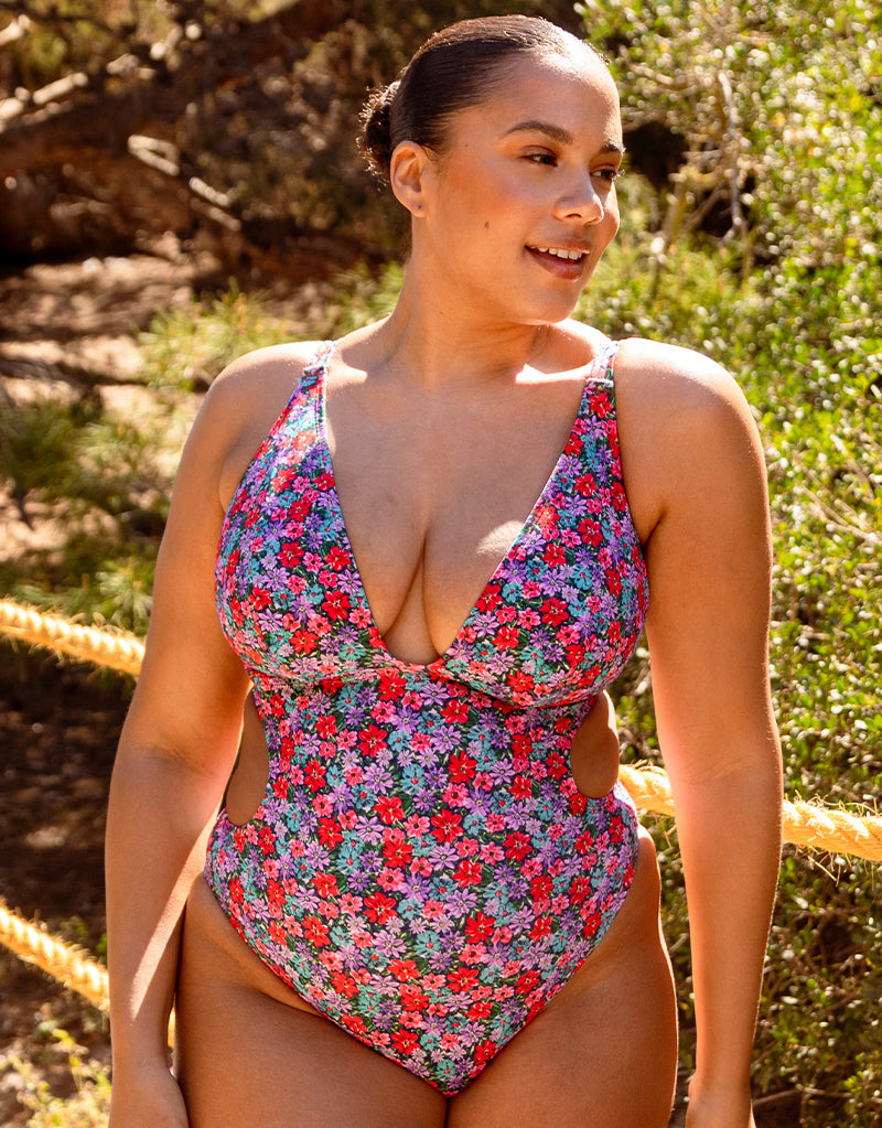 Curvy Kate Kitsch Kate Non Wired Swimsuit Floral Print