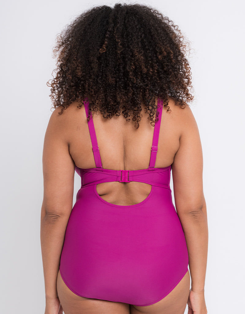 Curvy Kate Retro Sun Padded Plunge Swimsuit Orchid