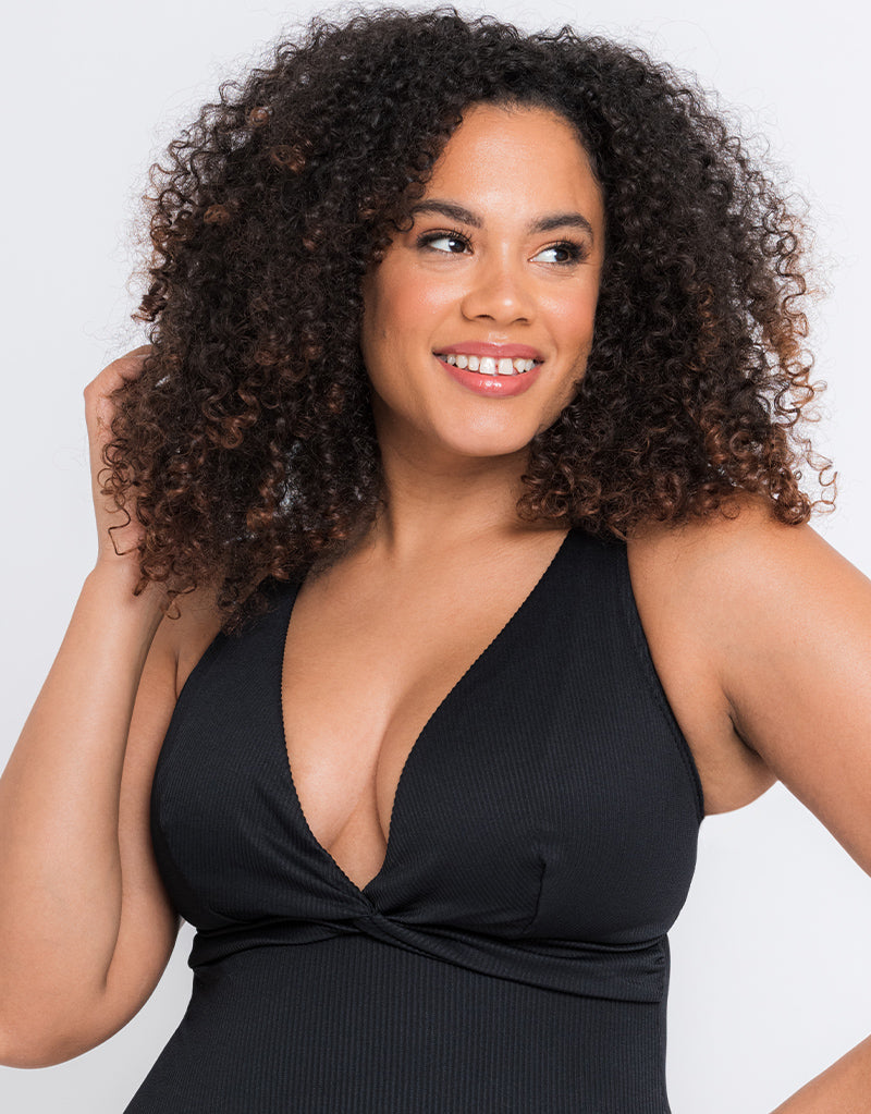 Curvy Kate Twist and Shout Non Wired Swimsuit Black