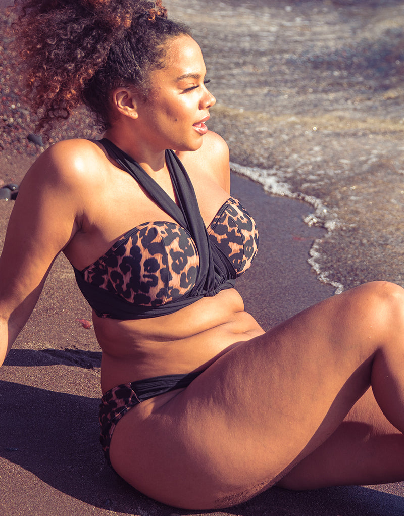 Curvy Kate Wrapsody Bandeau Bikini Top Leopard Print