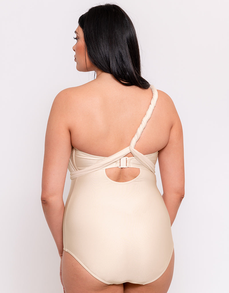 Curvy Kate Wrapsody Bandeau Swimsuit Oyster