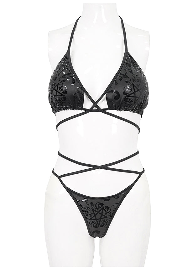 Pentagram Print Lace Up | SWIMSUIT SET