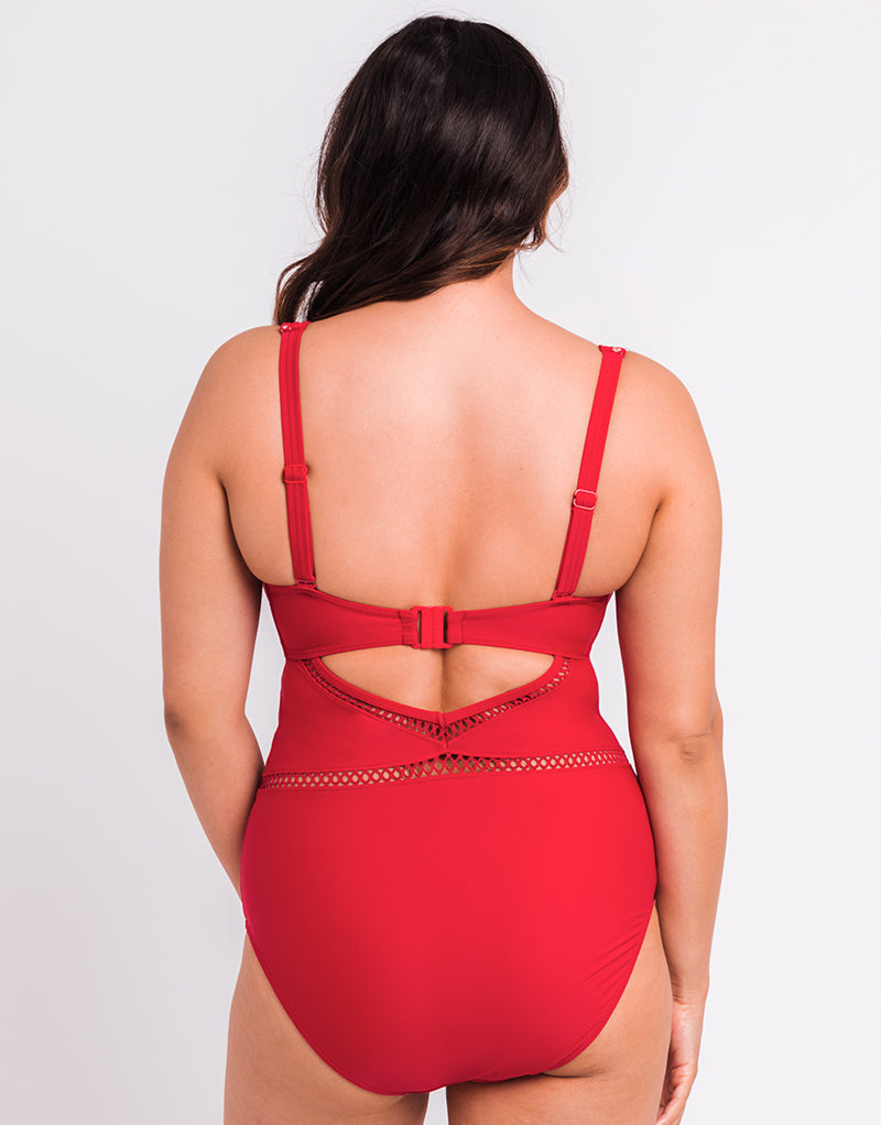 Curvy Kate First Class Plunge Swimsuit Red