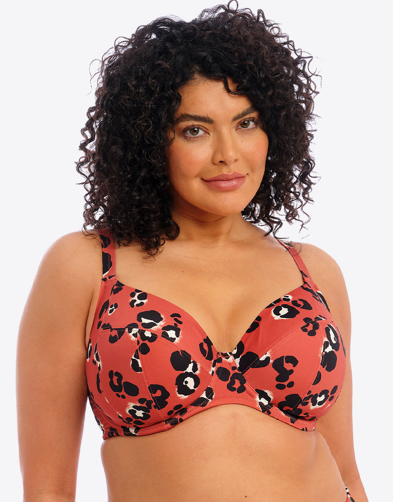 Elomi Kotiya Plunge Bikini Top Terracotta