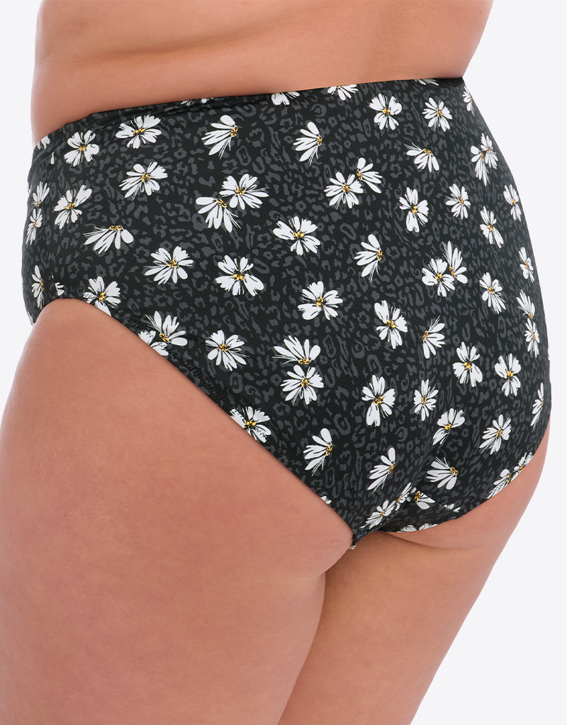 Elomi Plain Sailing Bikini Brief Black Daisy