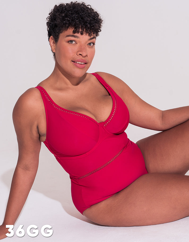 Curvy Kate First Class Plunge Swimsuit Red
