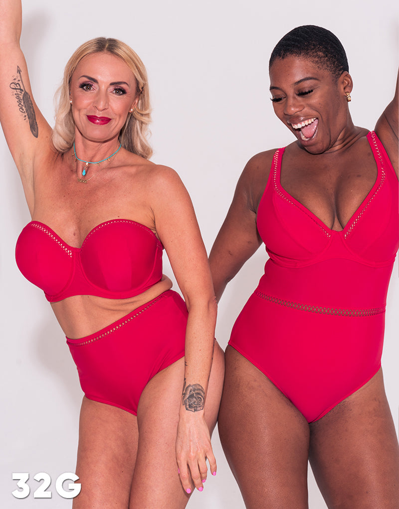 Curvy Kate First Class Plunge Swimsuit Red