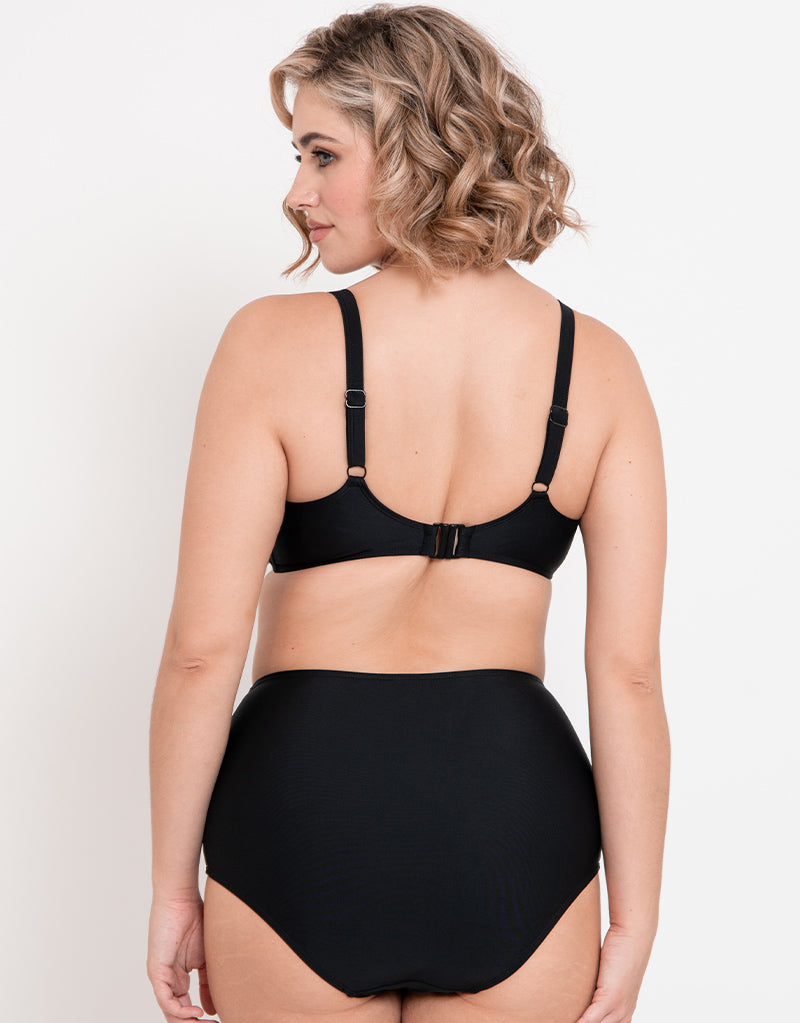 Flirtelle Verona Beach Padded Balcony Bikini Top Black