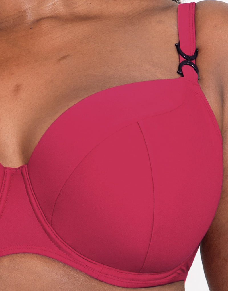 Flirtelle Verona Beach Padded Balcony Bikini Top Crimson