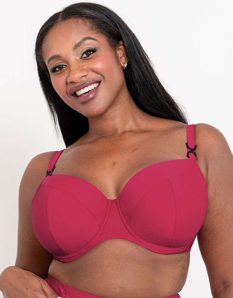 Flirtelle Verona Beach Padded Balcony Bikini Top Crimson