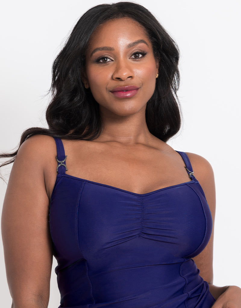 Flirtelle Verona Beach Balcony Tankini Top Navy