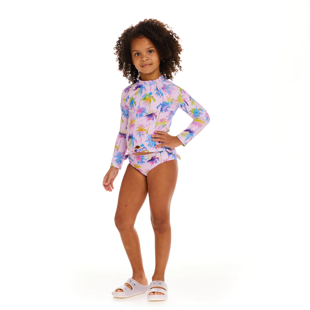 Palm Tree Rashguard Swimsuit