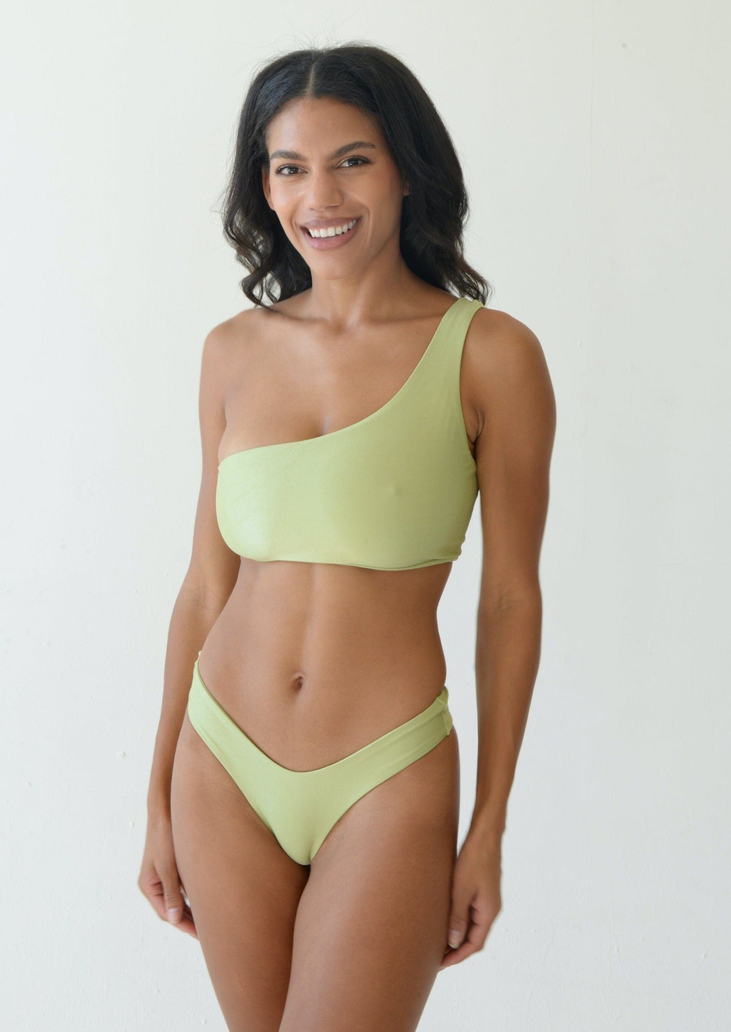 Midnight Soiree One Shoulder Swim Top Swim Tops BOLD Swim XXL Sage