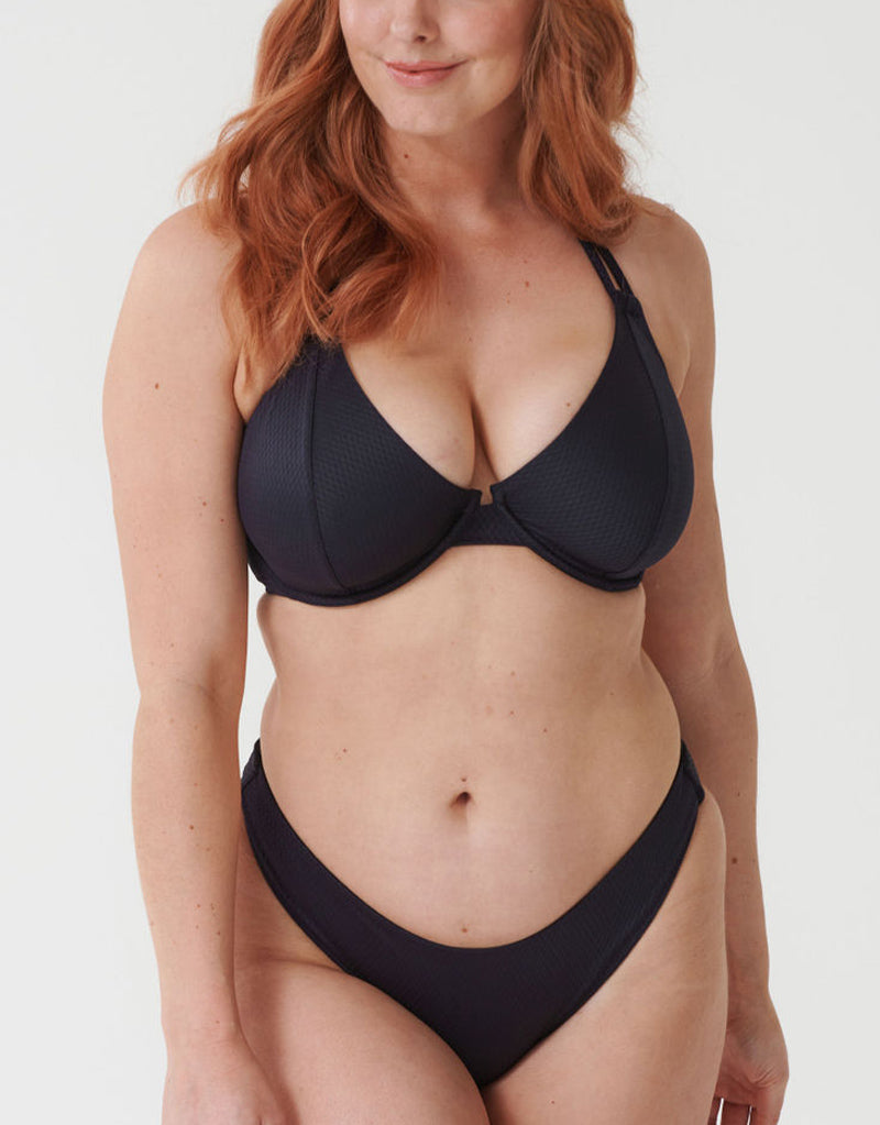 Miss Mandalay Christina Halter Bikini Top Black