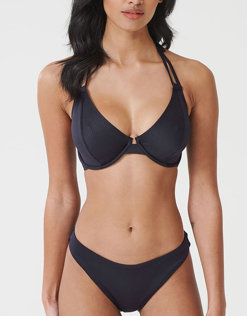 Miss Mandalay Christina Halter Bikini Top Black