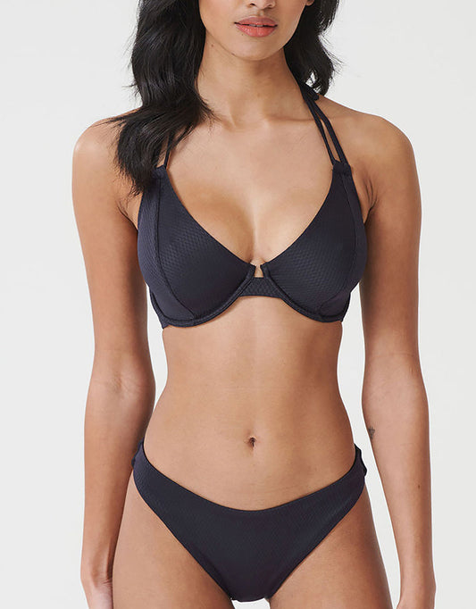 Miss Mandalay Christina Halter Bikini Top Black