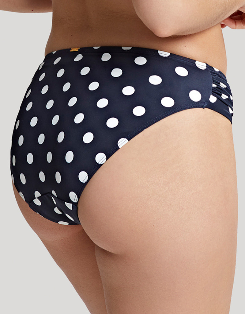 Panache Anya Riva Spot Gather Bikini Brief Navy/Vanilla