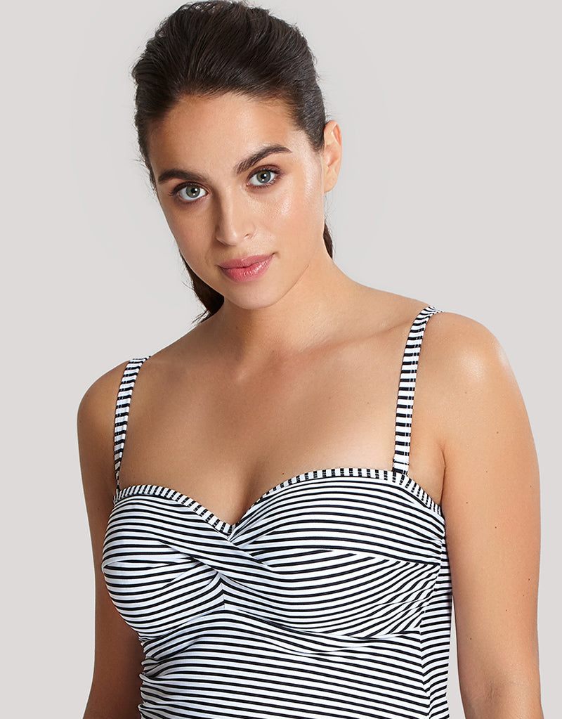Panache Anya Stripe Tankini Black/White