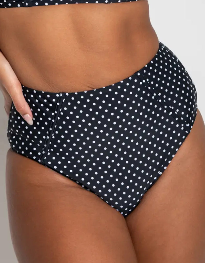 Pour Moi Sicily High Waist Bikini Brief Black/White