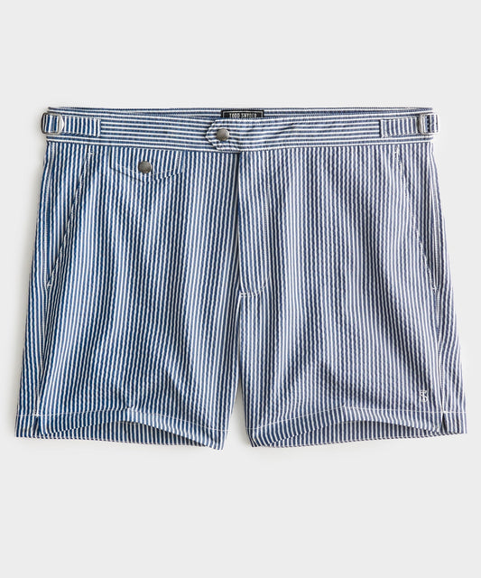 Riviera Swim Short in Seersucker