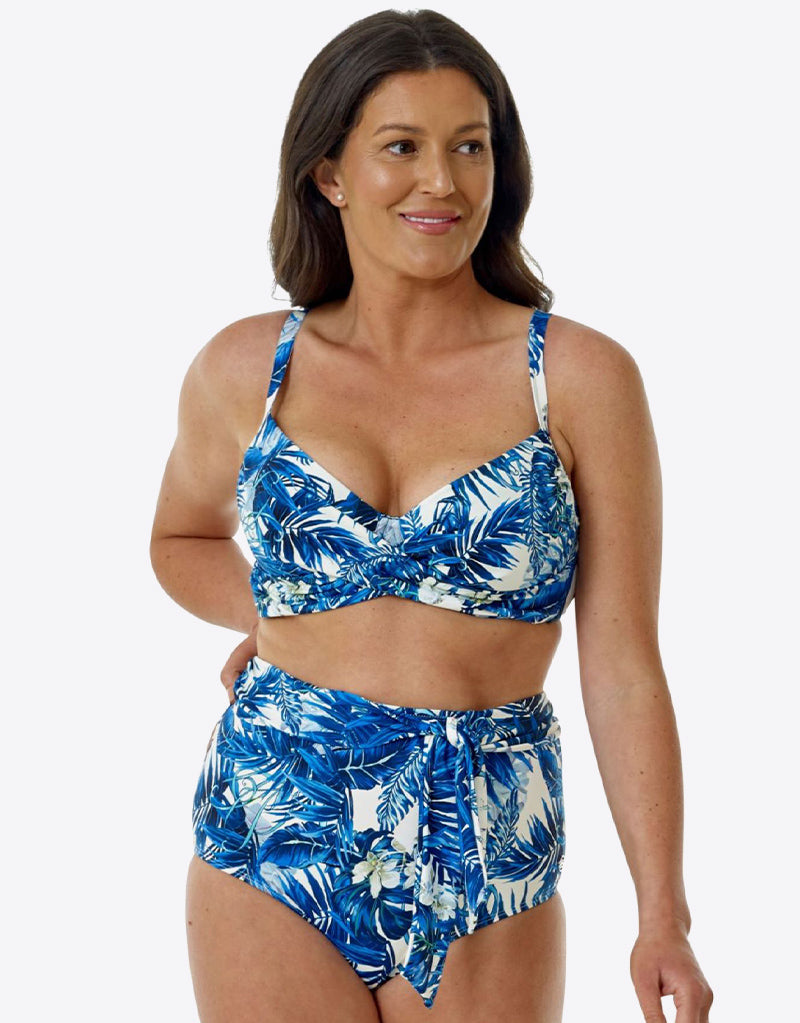 Seaspray Capri High Waist Bikini Brief Blue