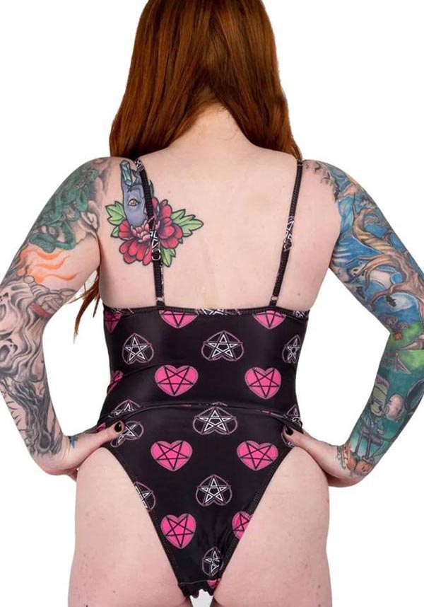 Pastel Goth Pentagram Hearts  | SWIMSUIT*